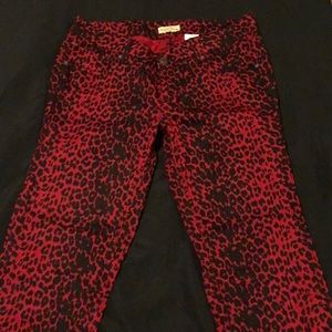 Paris Blues black red leopard cheetah print jeans